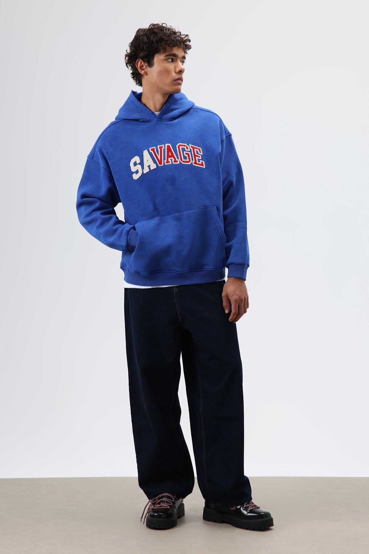 Oversized Printed Hooded Sweatshirt