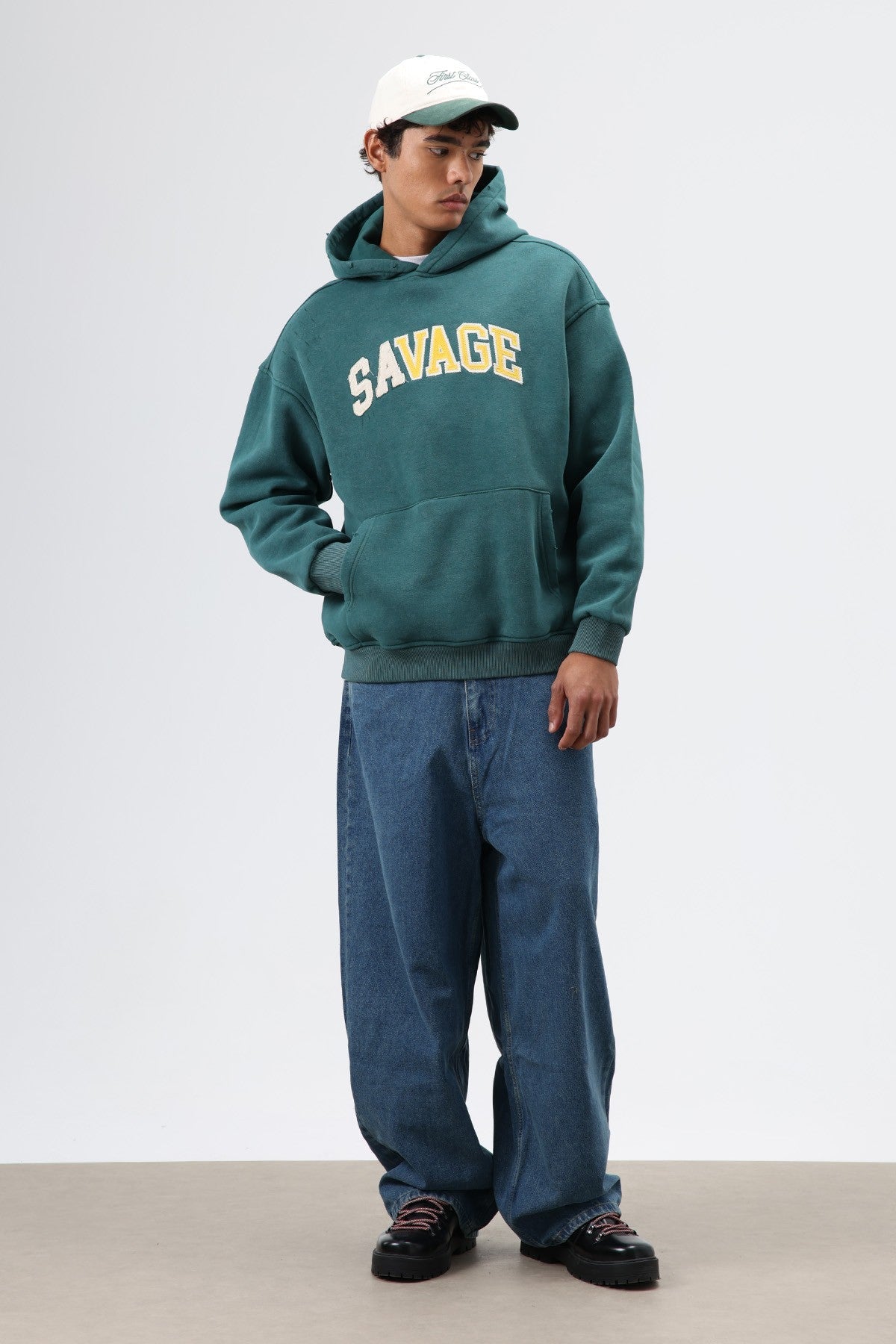 Oversized Printed Hooded Sweatshirt V70-127