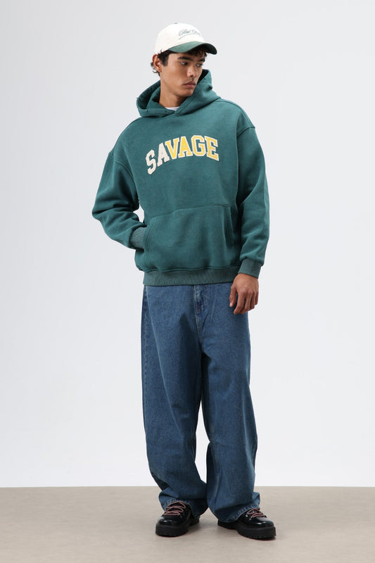 Oversized Printed Hooded Sweatshirt V70-127