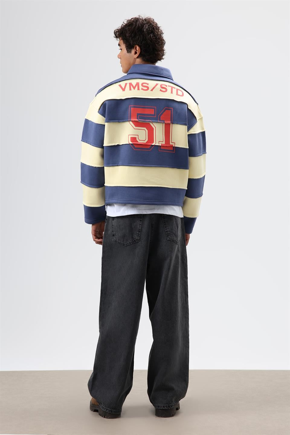 Oversized Striped Printed Sweatshirt