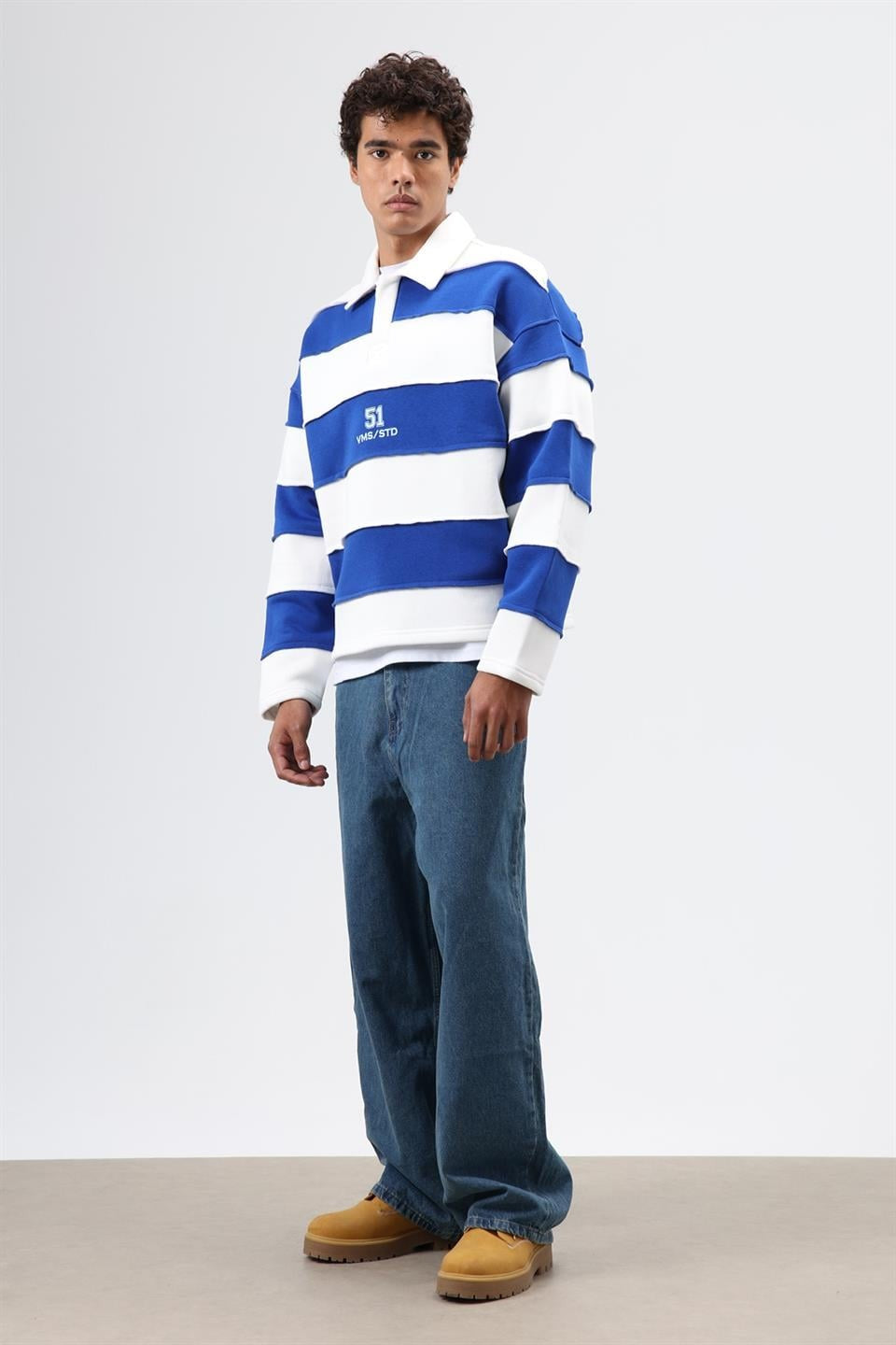 Oversized Striped Printed Sweatshirt