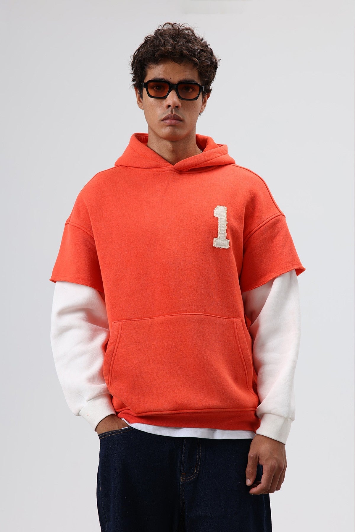 Oversized Hooded Sweatshirt with Sleeves