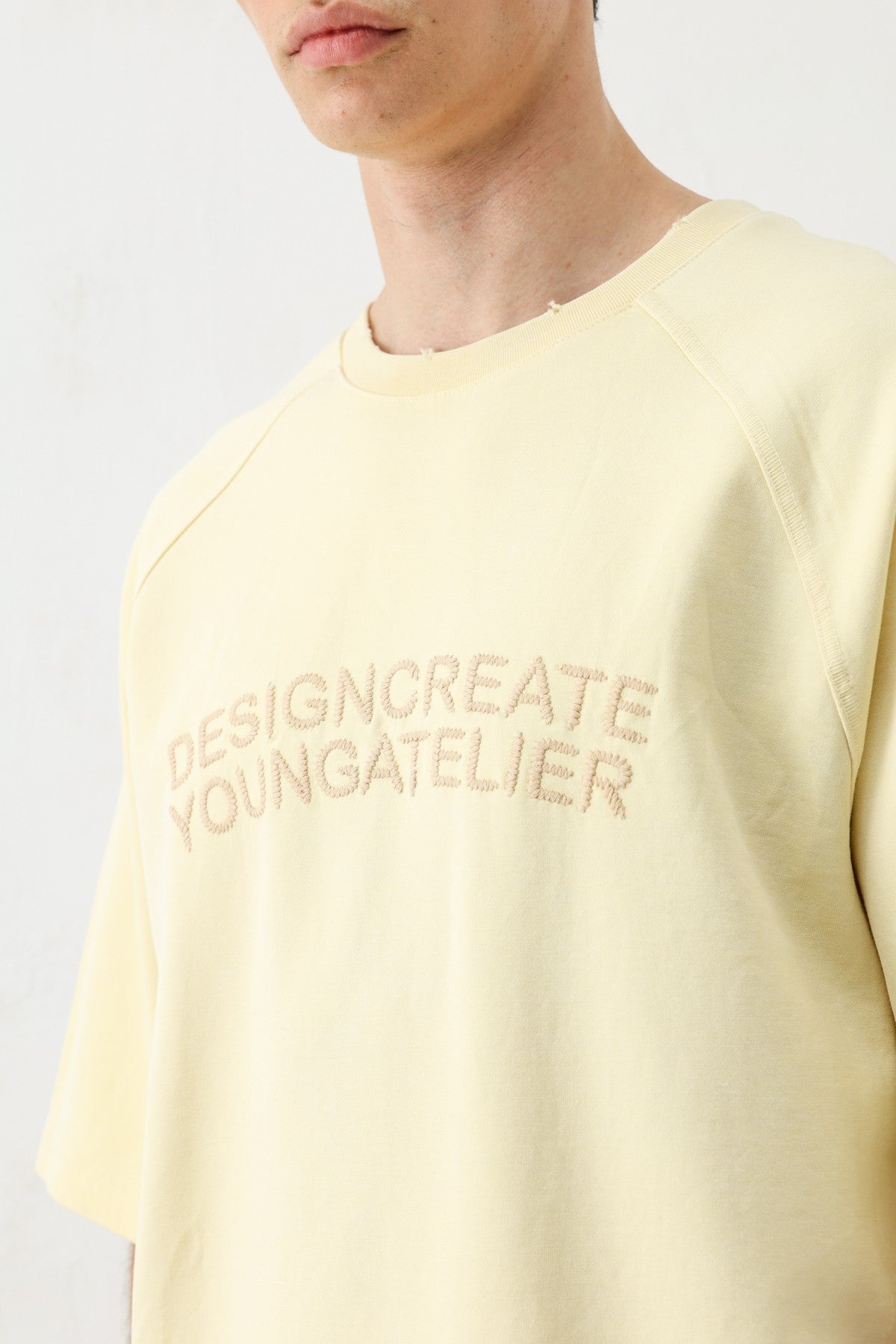 Oversized Raglan-Sleeve T-Shirt with Printed Text