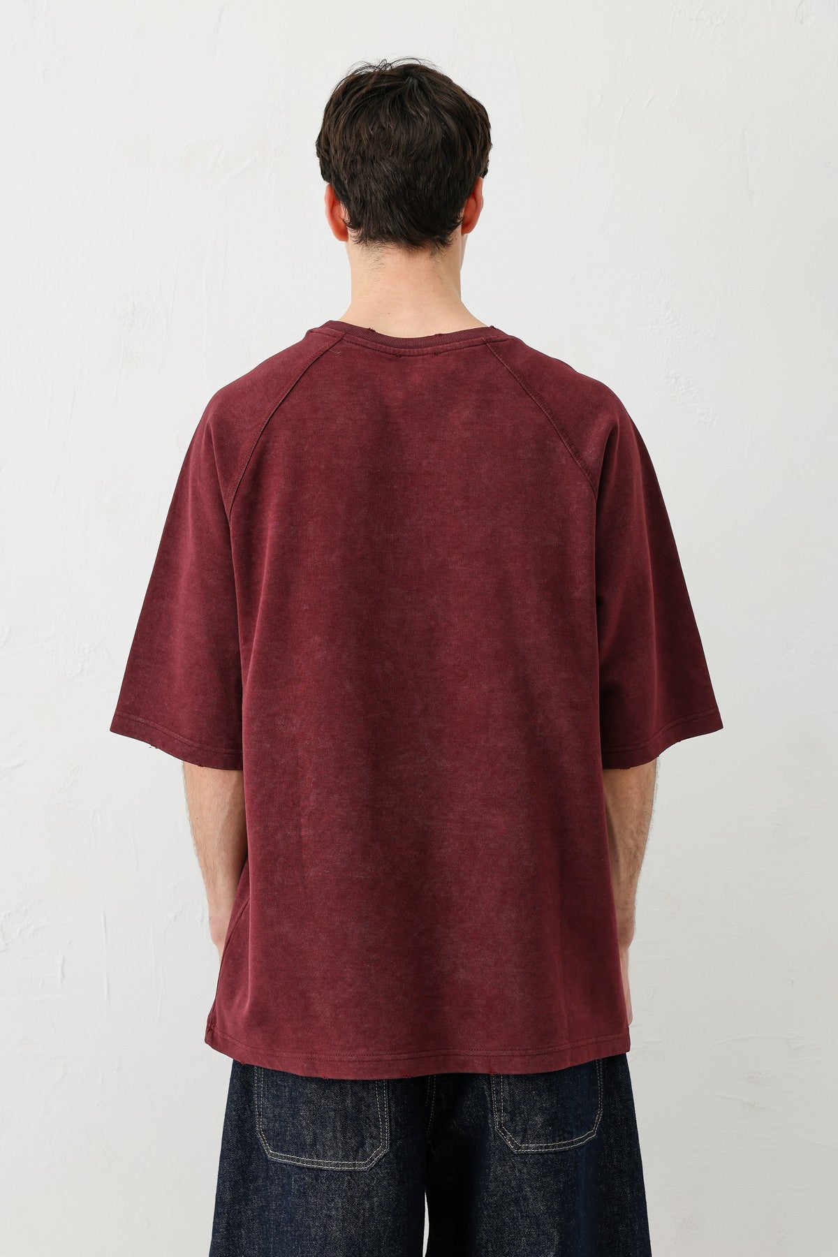 Oversized Raglan-Sleeve T-Shirt with Printed Text