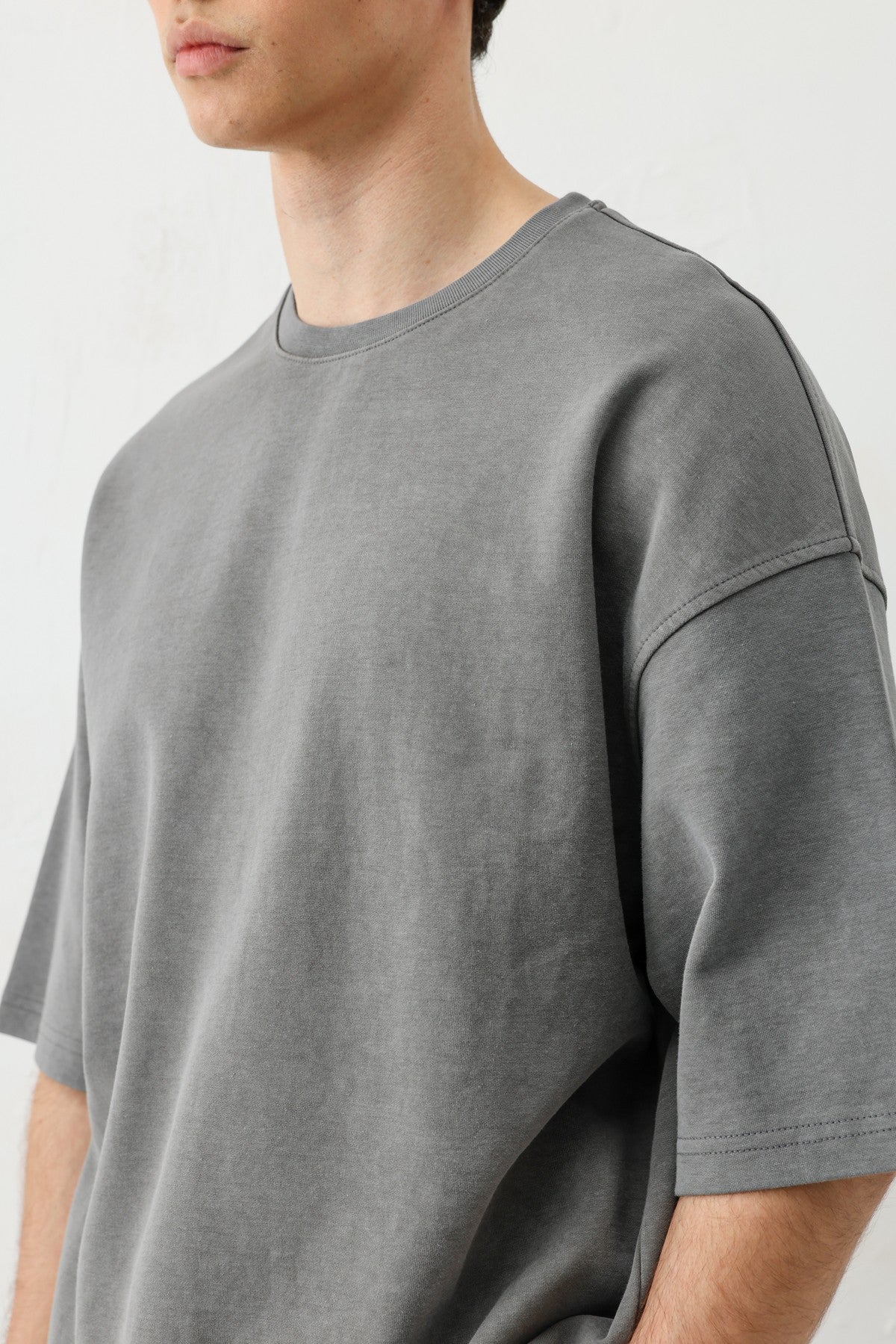 Short-Sleeved, Washed Oversized T-Shirt