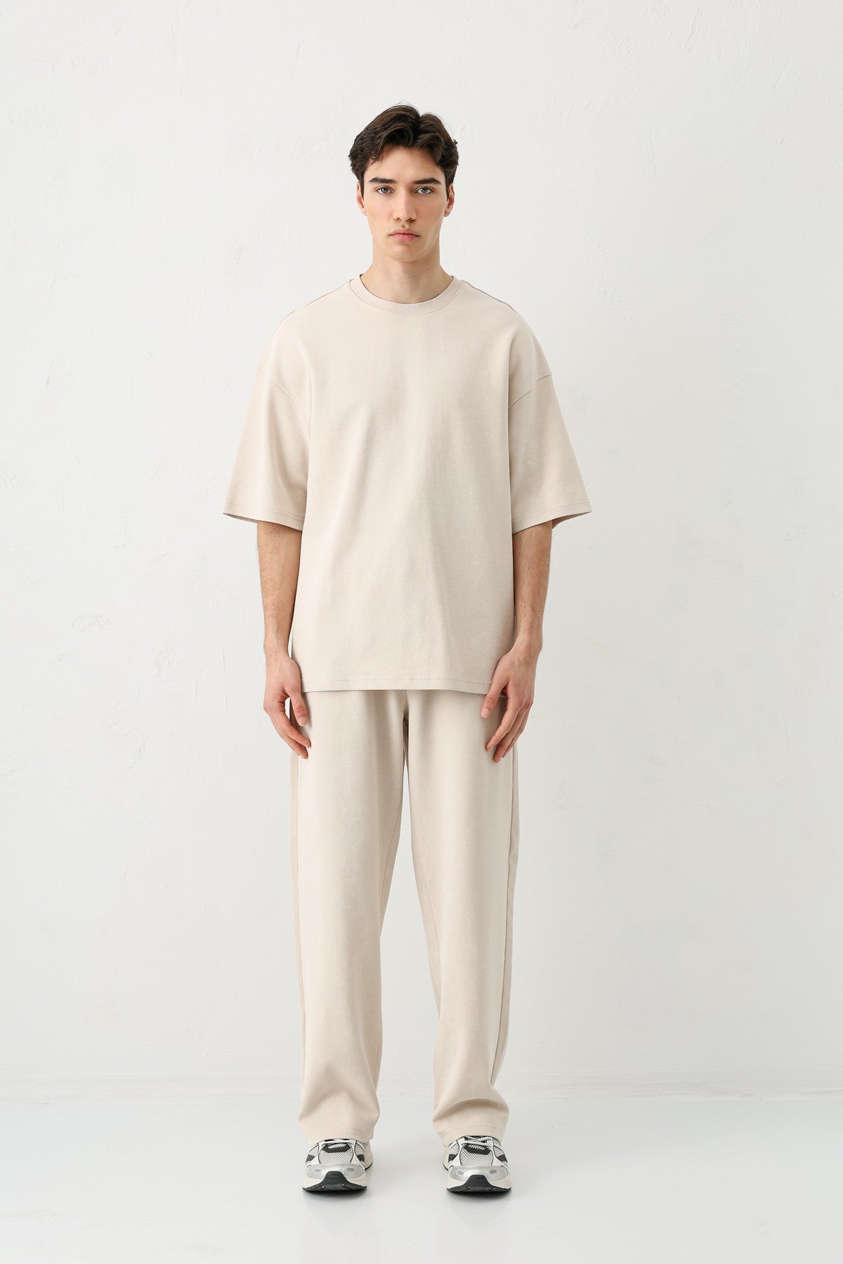 Short-Sleeved, Washed Oversized T-Shirt