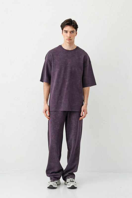 Short-Sleeved, Washed Oversized T-Shirt