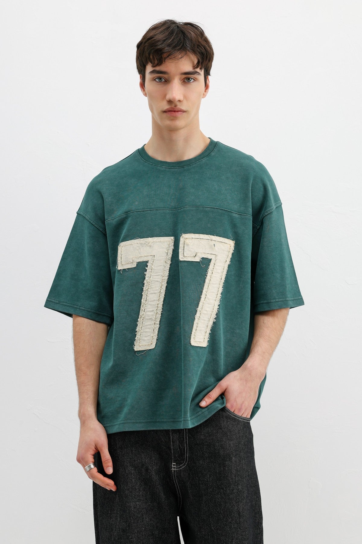 Oversized T-Shirt with Printed Number