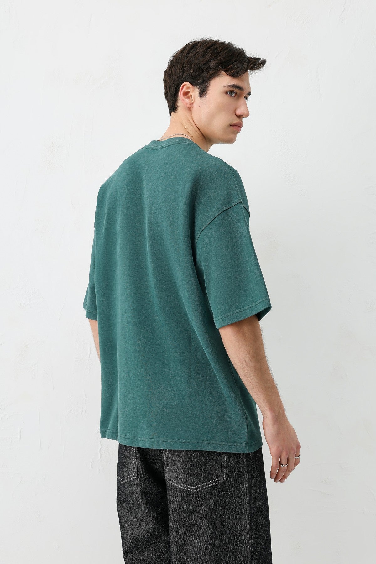 Oversized Print and Double-Printed T-Shirt
