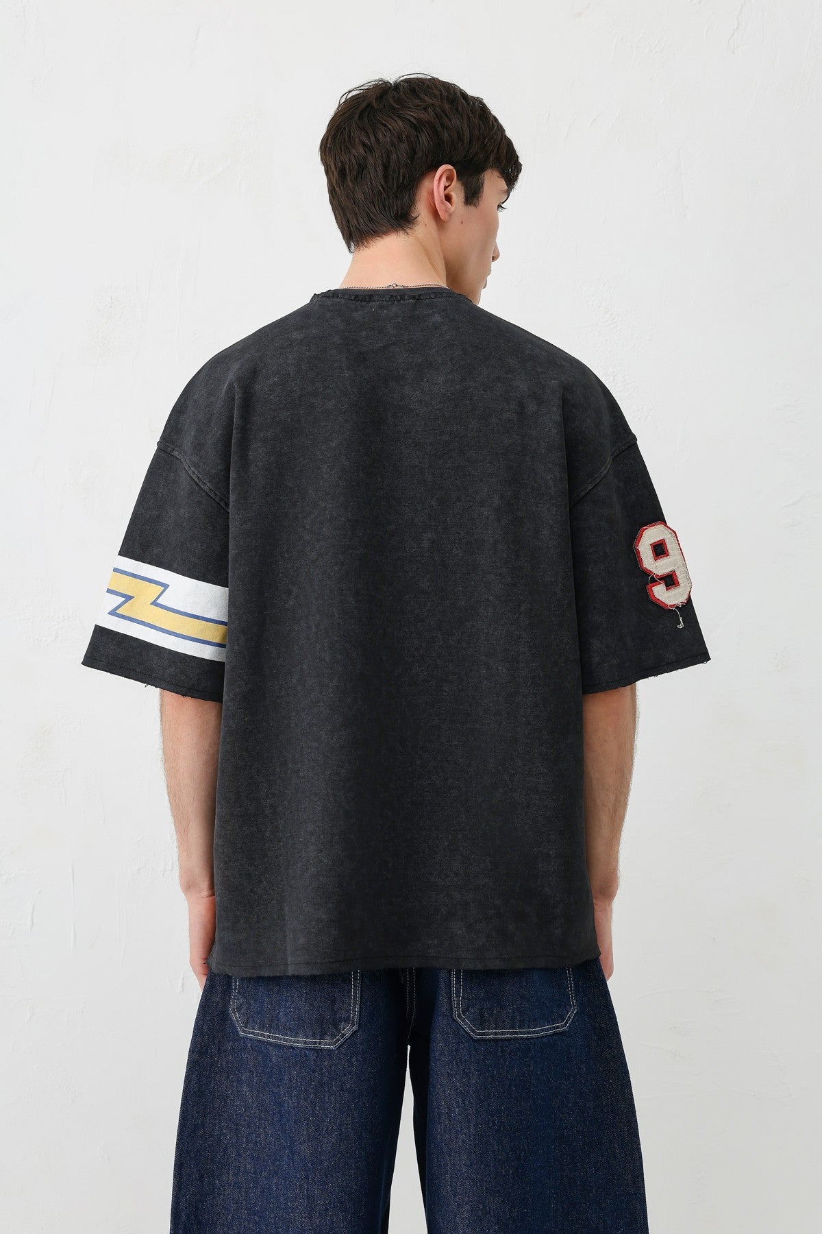 Oversized 91 Printed T-Shirt with Sleeve Details