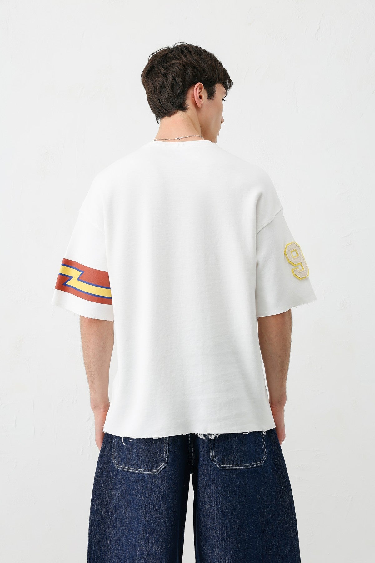 Oversized 91 Printed T-Shirt with Sleeve Details