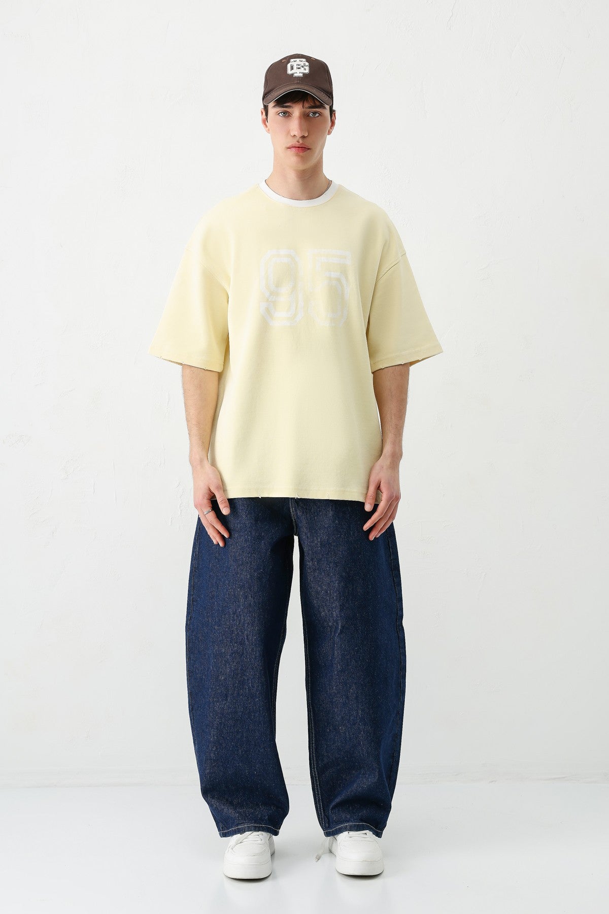 Oversized Polo Neck 91 Printed T-Shirt