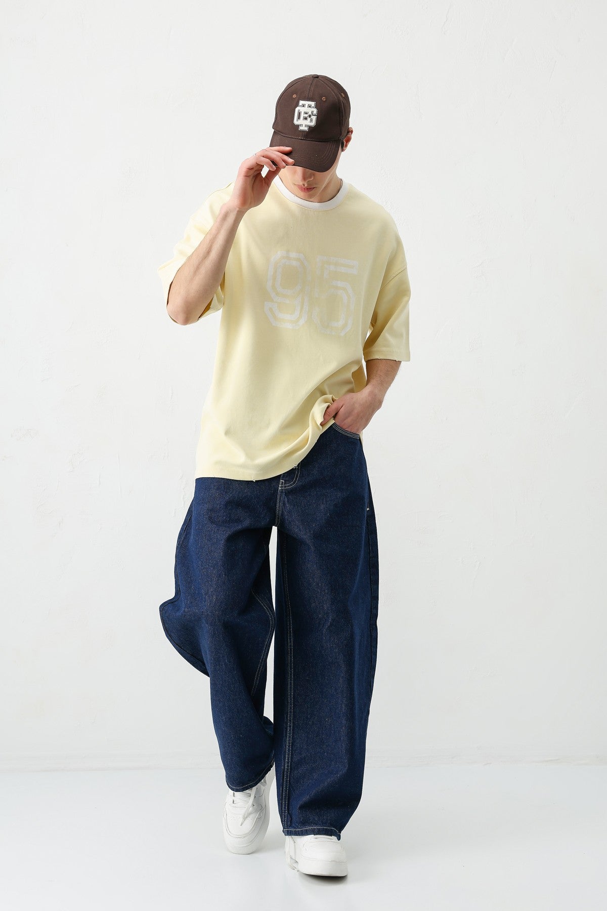 Oversized Polo Neck 91 Printed T-Shirt