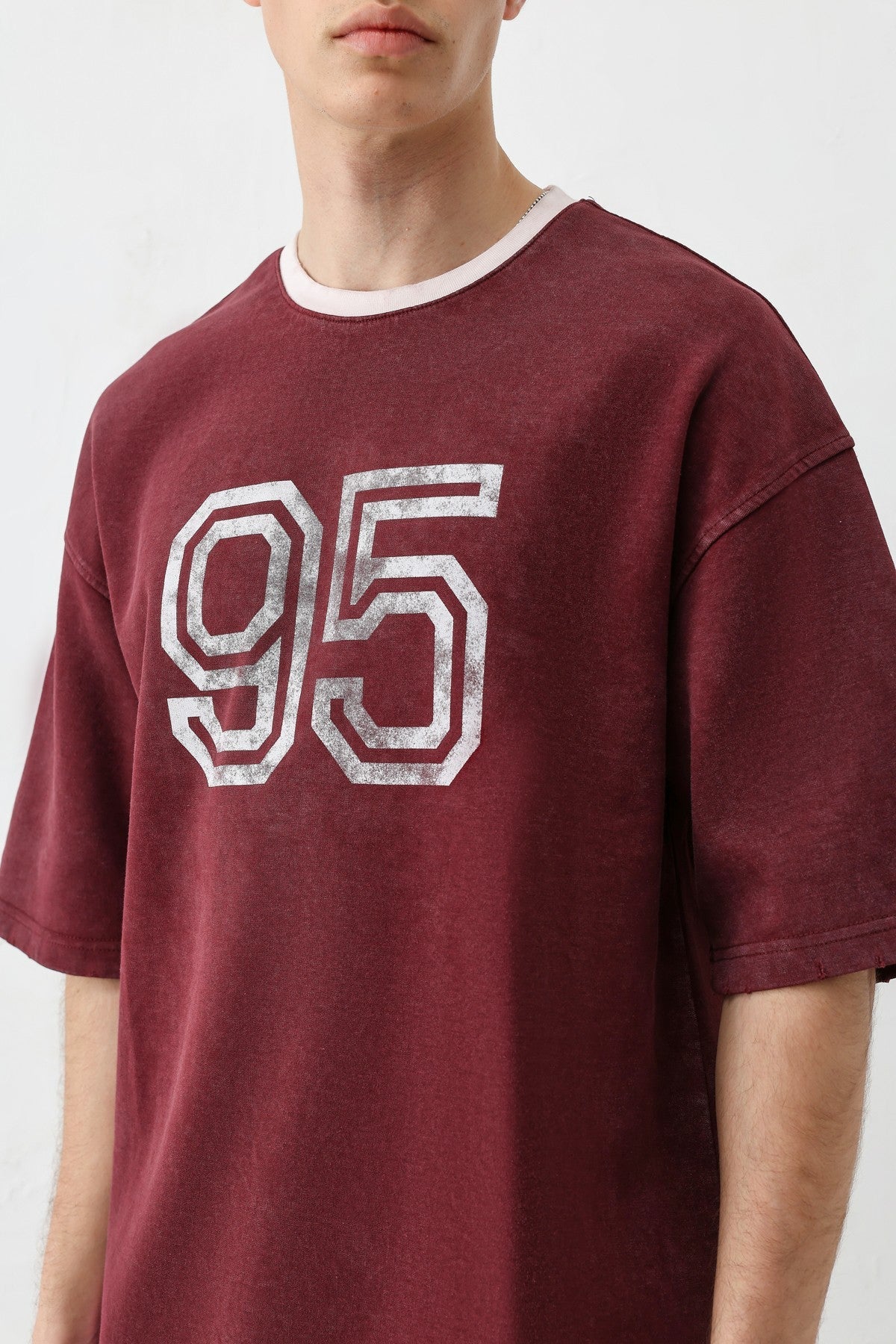 Oversized Polo Neck 91 Printed T-Shirt