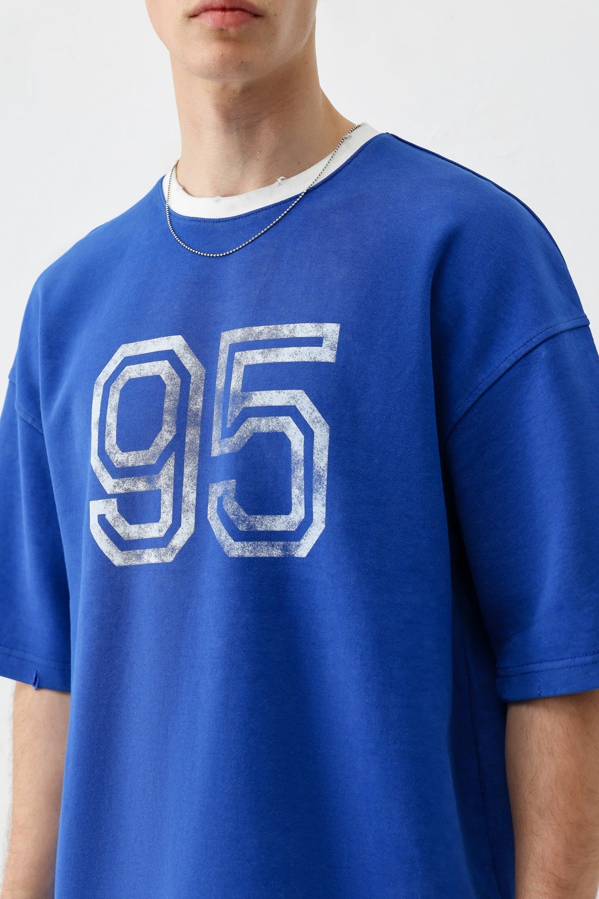 Oversized Polo Neck 91 Printed T-Shirt
