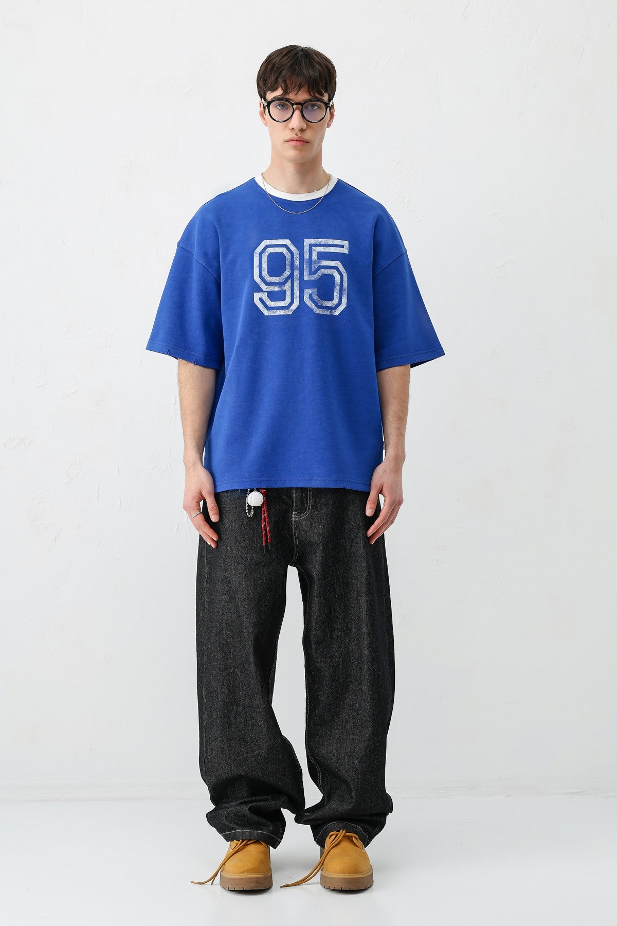 Oversized Polo Neck 91 Printed T-Shirt