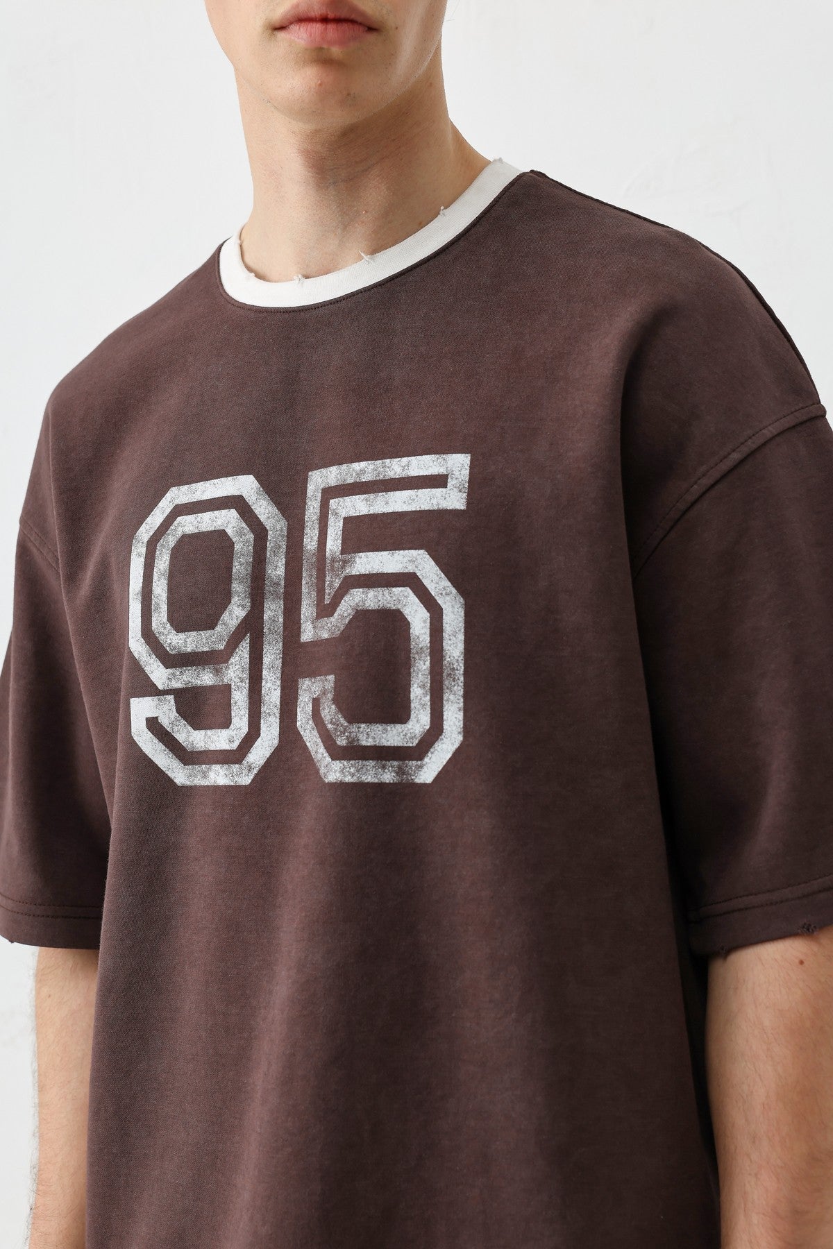 Oversized Polo Neck 91 Printed T-Shirt