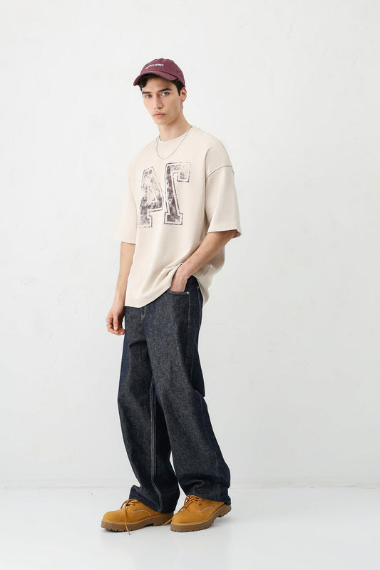 Oversized T-Shirt with Print (Requires Washing)