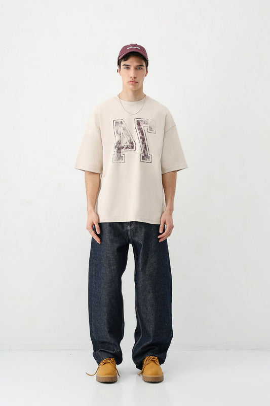 Oversized T-Shirt with Print (Requires Washing)
