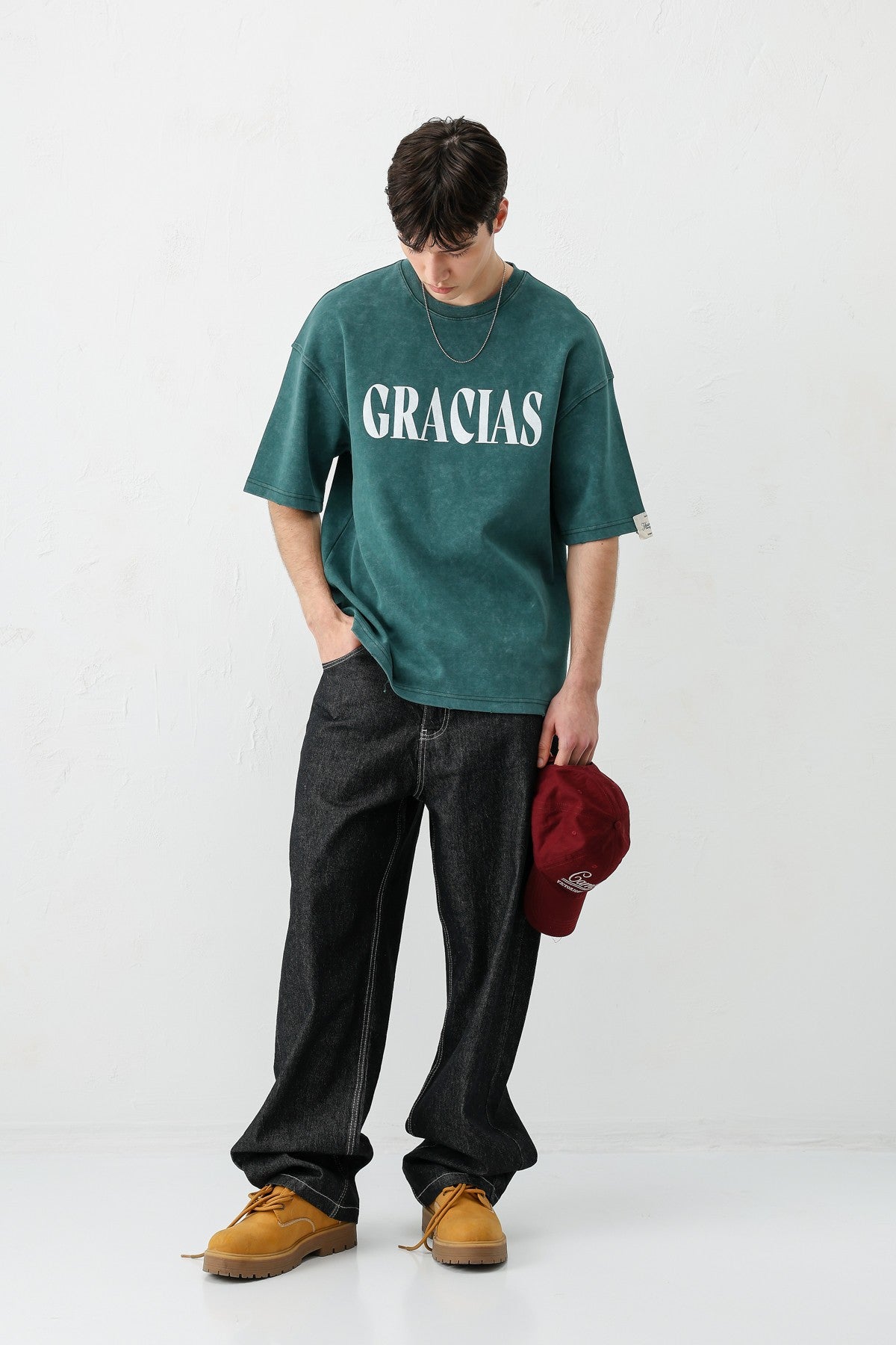 Oversized "Gracias" Printed T-Shirt