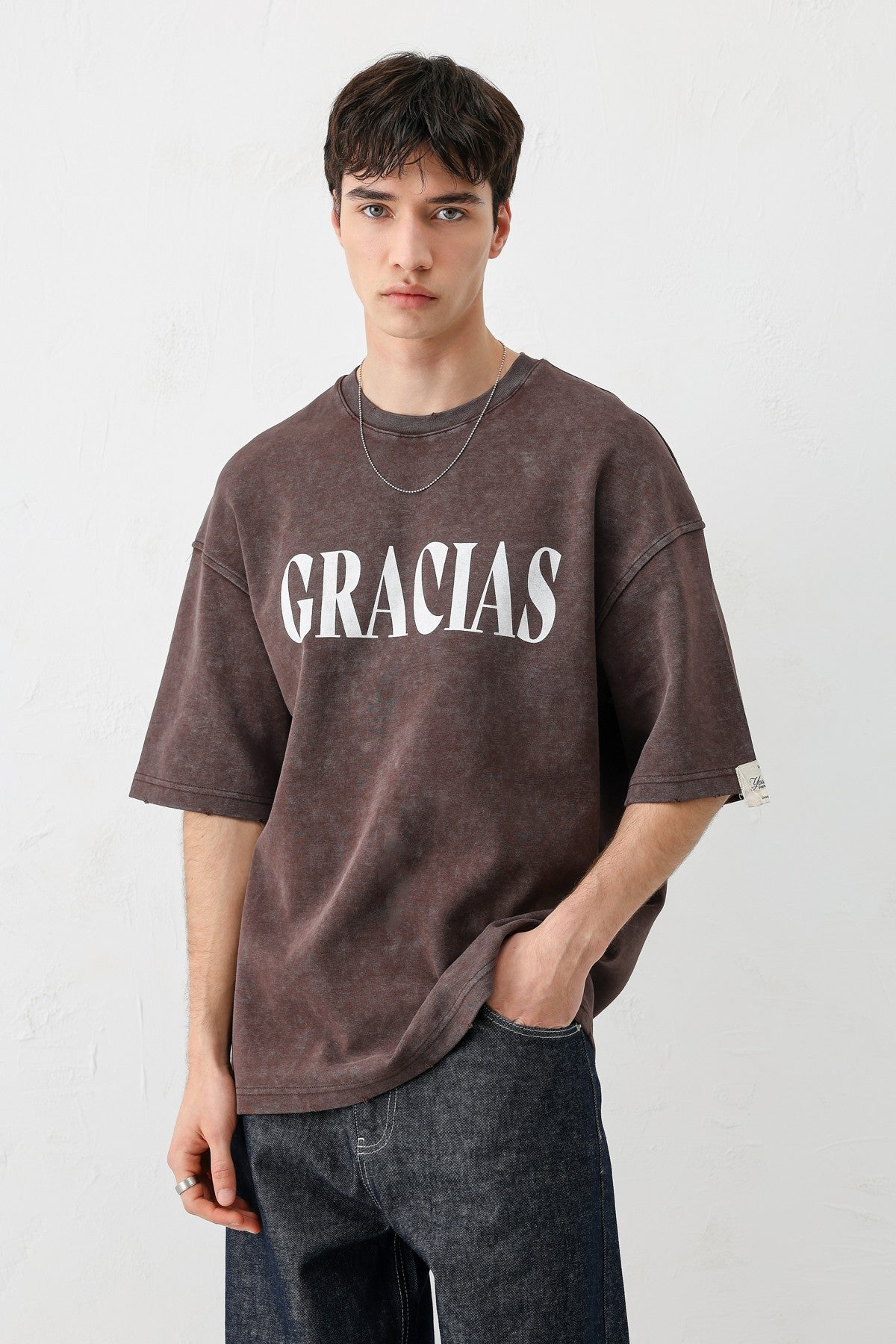 Oversized "Gracias" Printed T-Shirt
