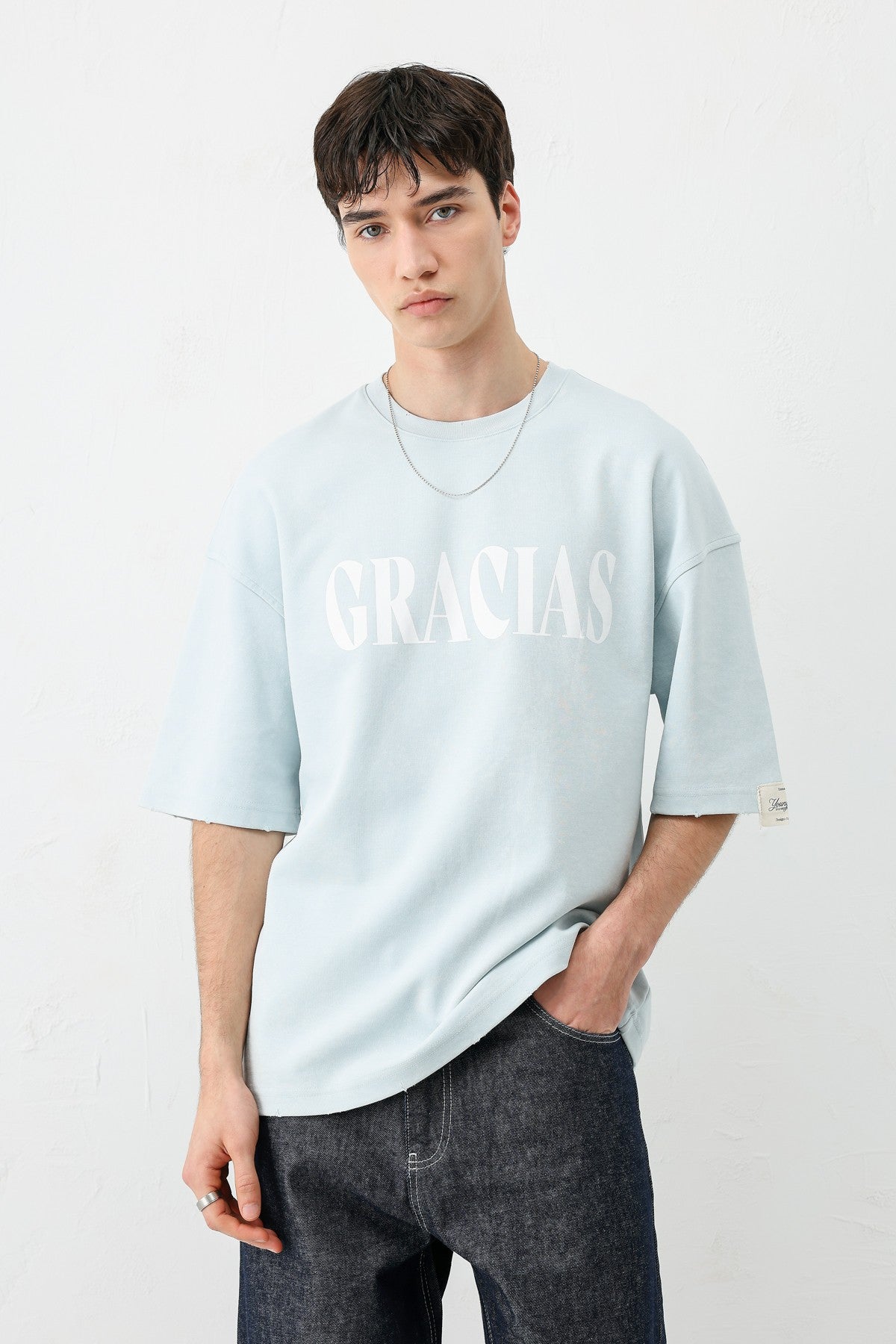Oversized "Gracias" Printed T-Shirt