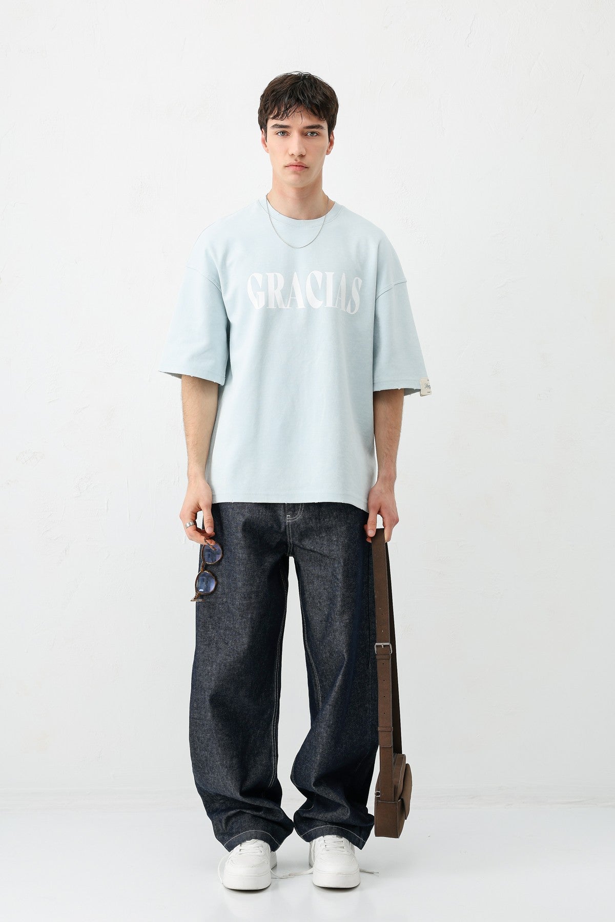 Oversized "Gracias" Printed T-Shirt