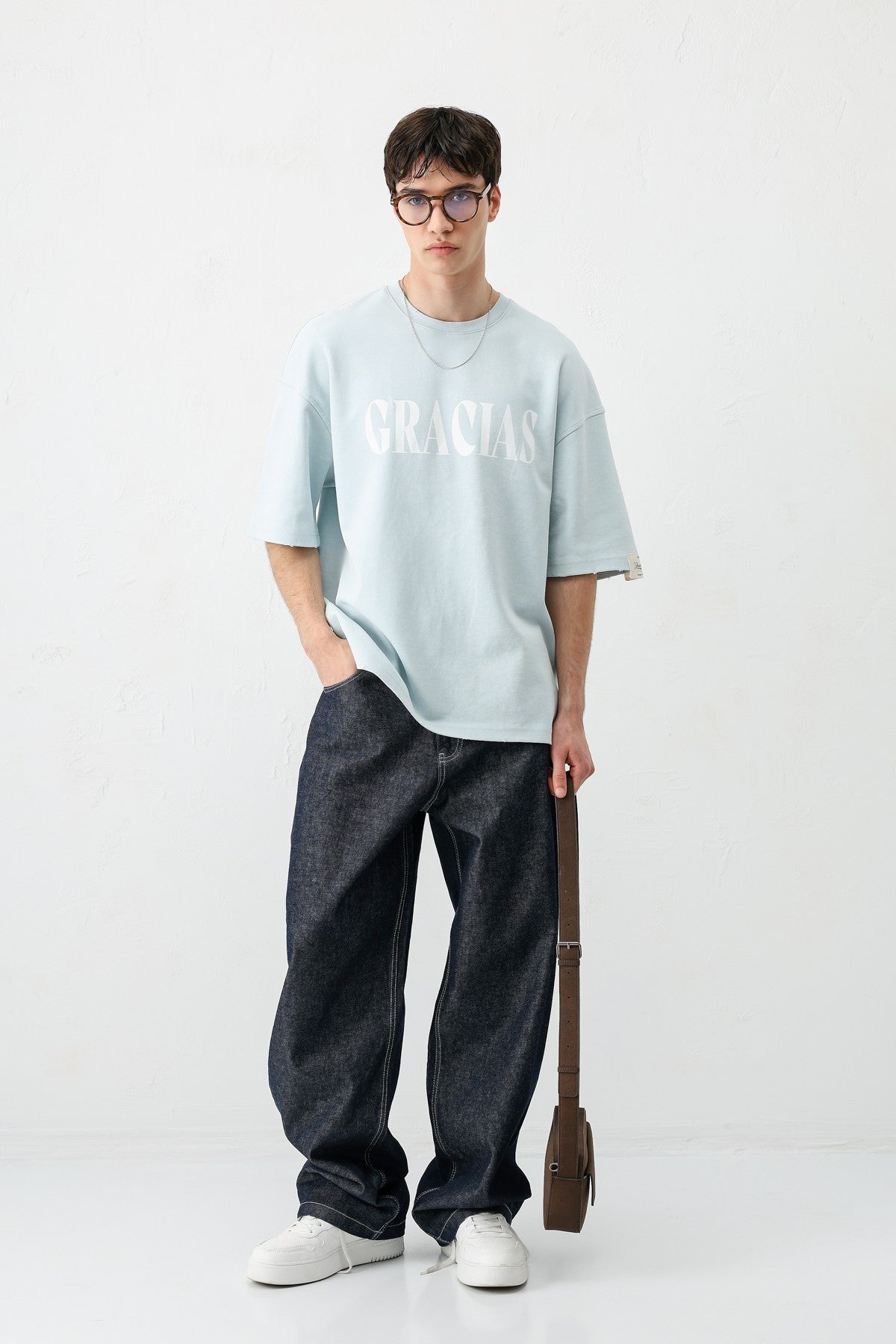 Oversized "Gracias" Printed T-Shirt