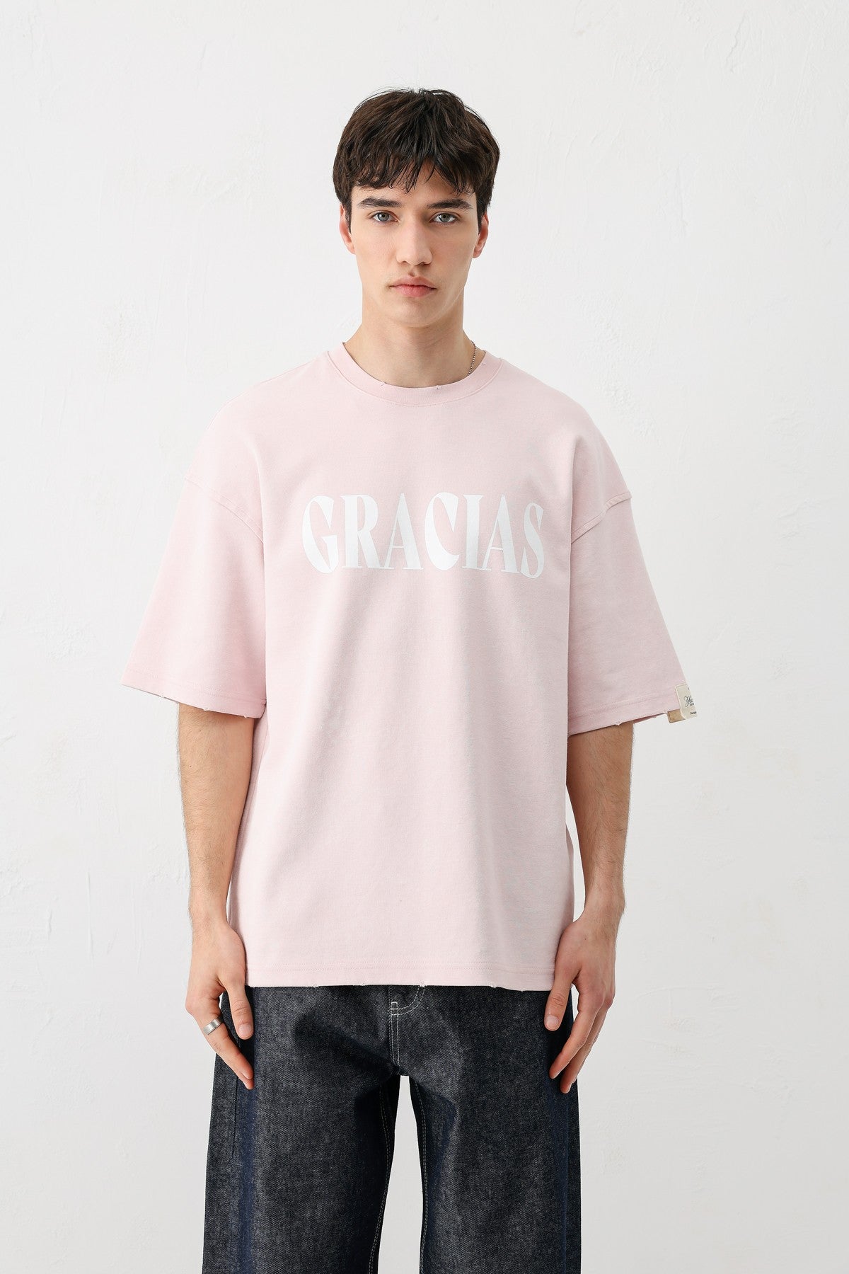 Oversized "Gracias" Printed T-Shirt