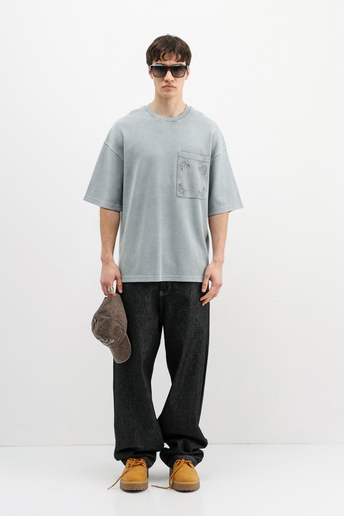 Oversized Printed T-Shirt, Gray