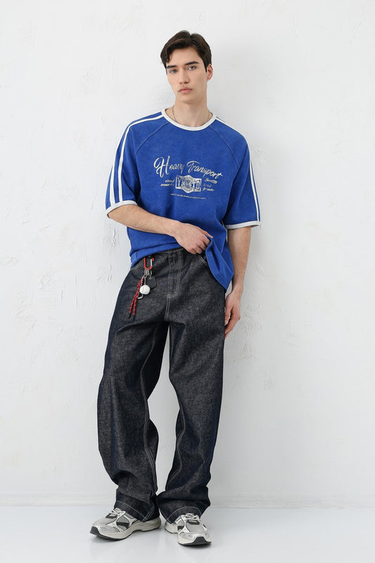 WASHED RAGLAN-SLEEVE T-SHIRT