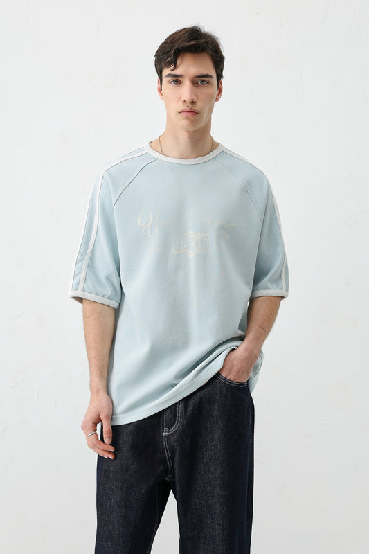 WASHED RAGLAN-SLEEVE T-SHIRT
