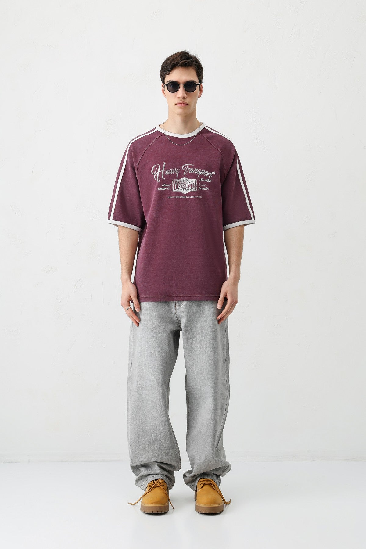 WASHED RAGLAN-SLEEVE T-SHIRT