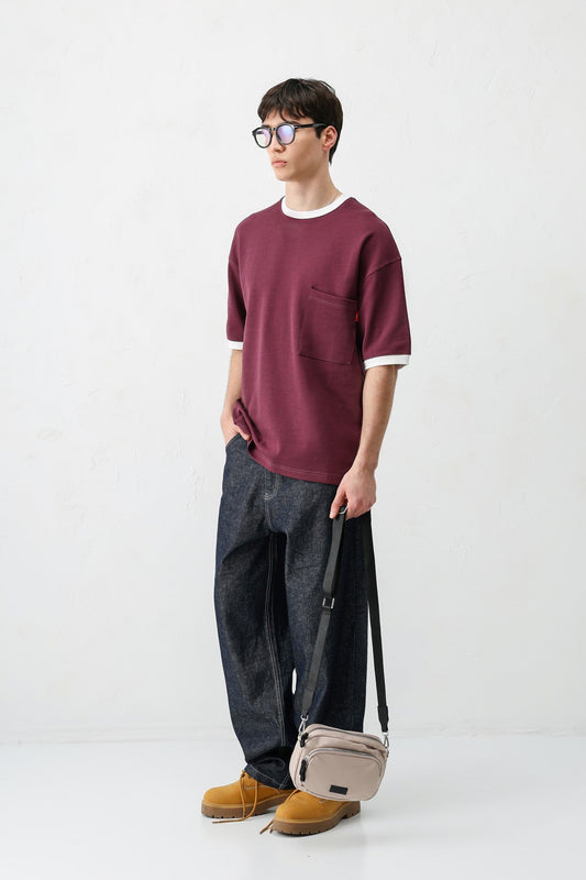Short-Sleeved Oversized T-Shirt with Pockets