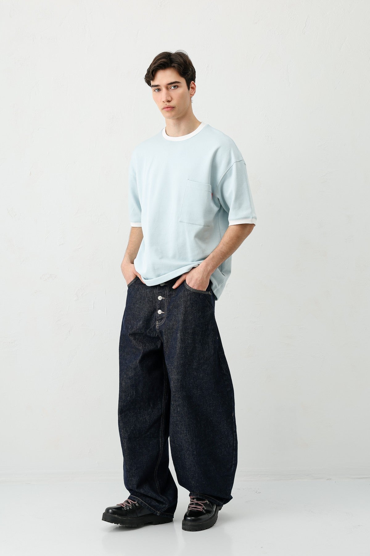 Short-Sleeved Oversized T-Shirt with Pockets