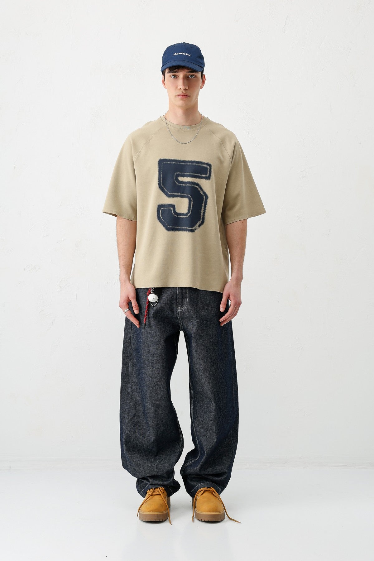 Oversized Crew Neck T-Shirt with 5 Prints