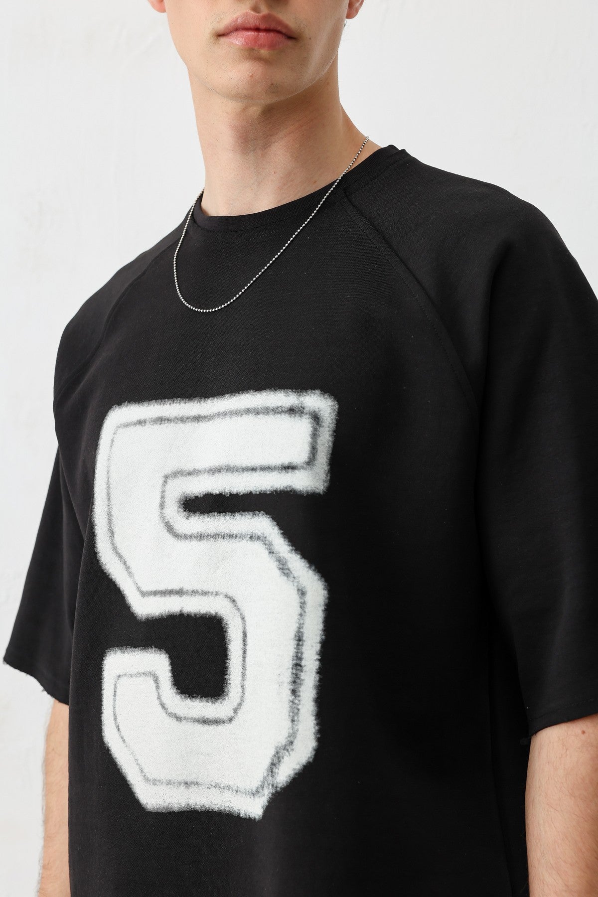 Oversized Crew Neck T-Shirt with 5 Prints