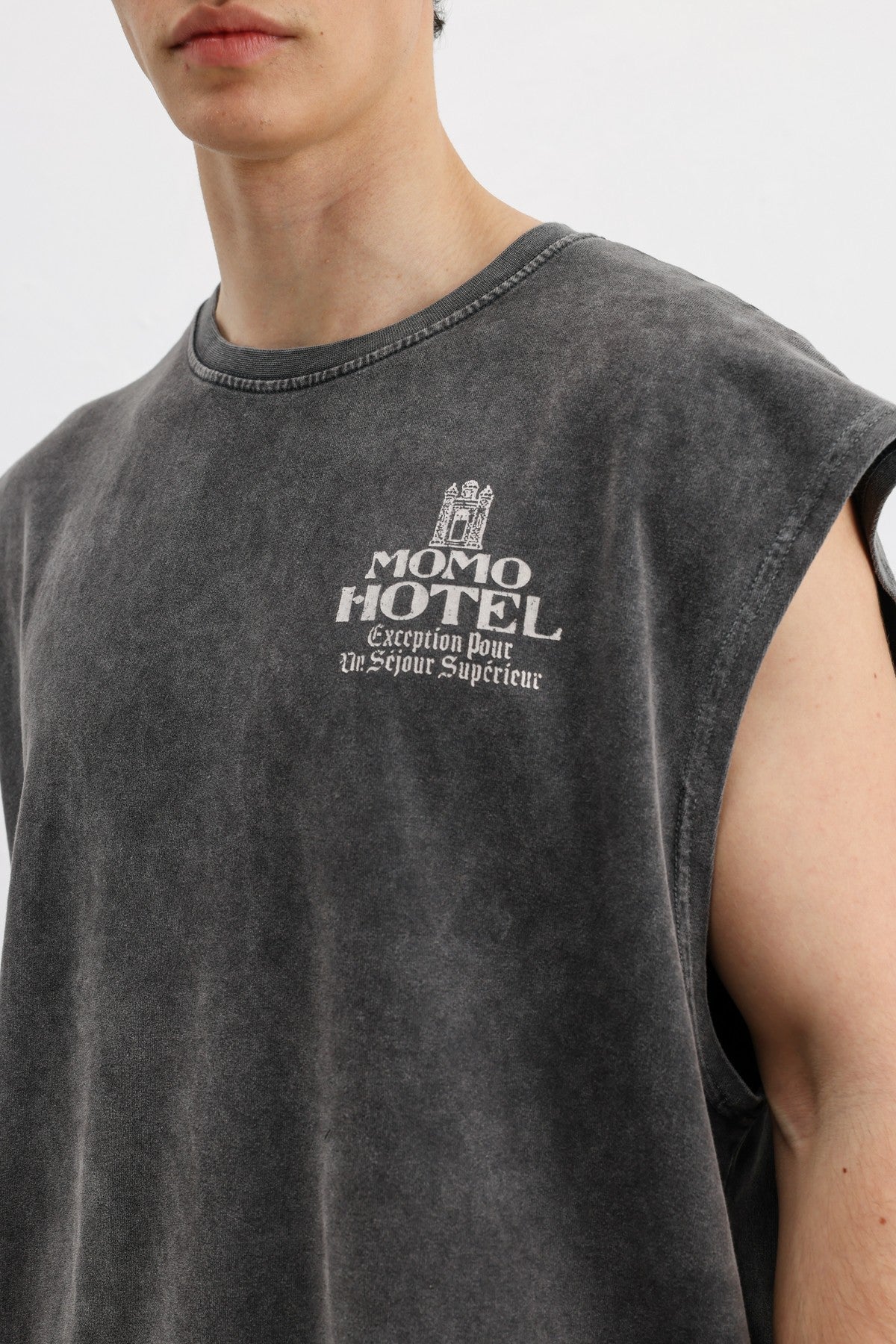 Printed Sleeveless Oversized T-Shirt