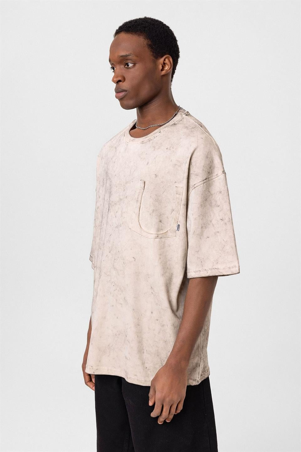Oversized T-Shirt with Washed Pocket Detail