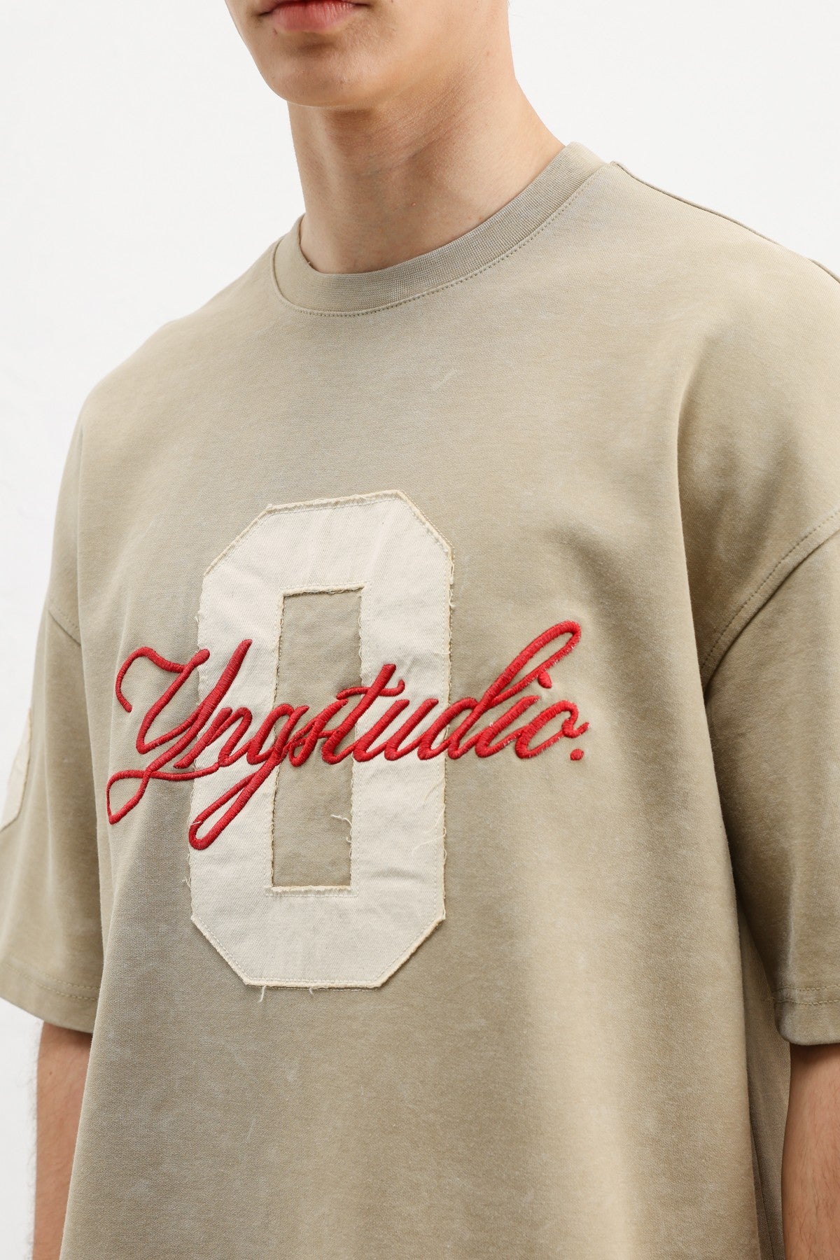 Oversized T-Shirt with Sleeve and Chest Prints