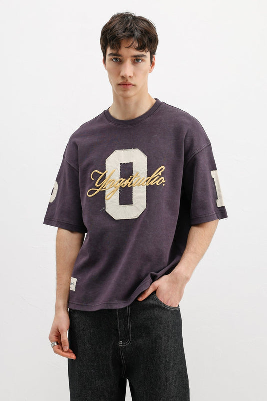 Oversized T-Shirt with Sleeve and Chest Prints