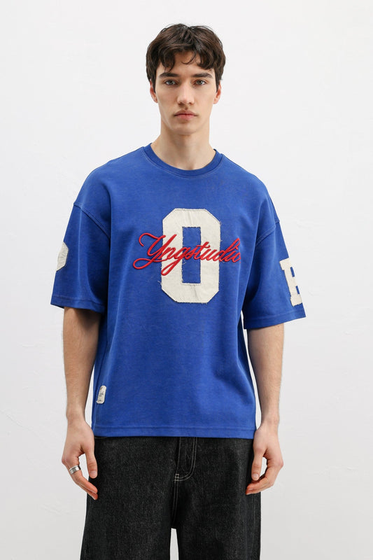 Oversized T-Shirt with Sleeve and Chest Prints