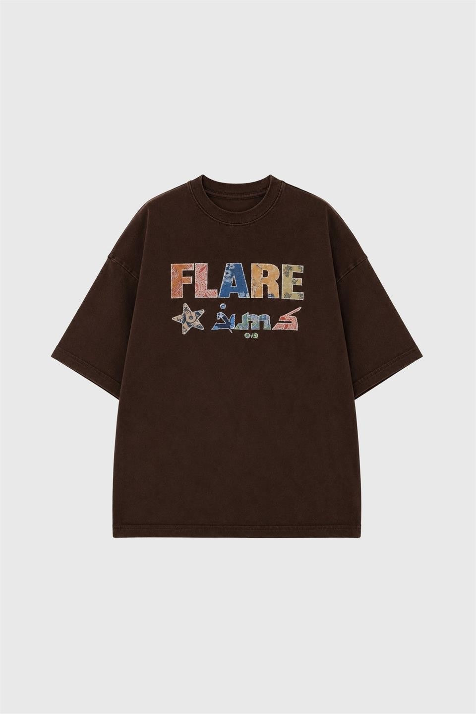 Printed Oversized T-Shirt, Coffee