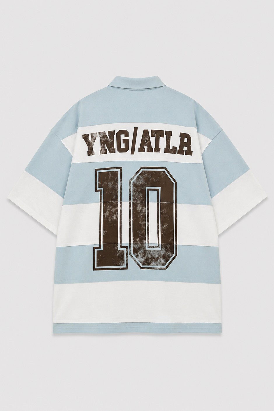 Oversized Rugby-Collar Striped T-Shirt
