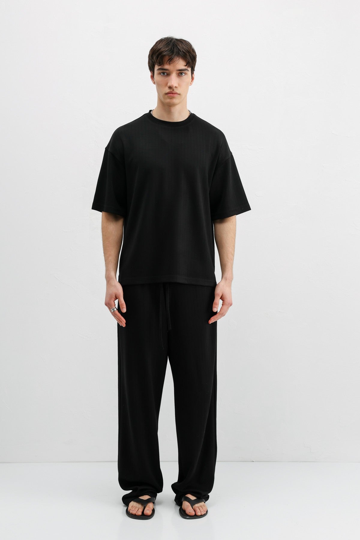 Oversized T-Shirt with Ribbed Texture