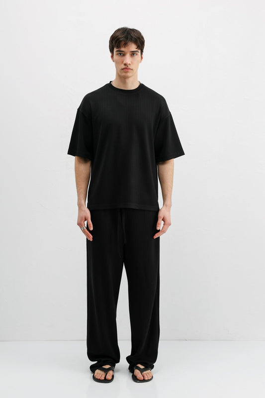 Oversized T-Shirt with Ribbed Texture
