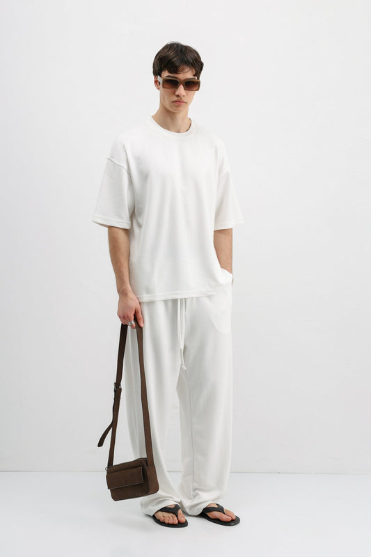 Oversized T-Shirt with Ribbed Texture