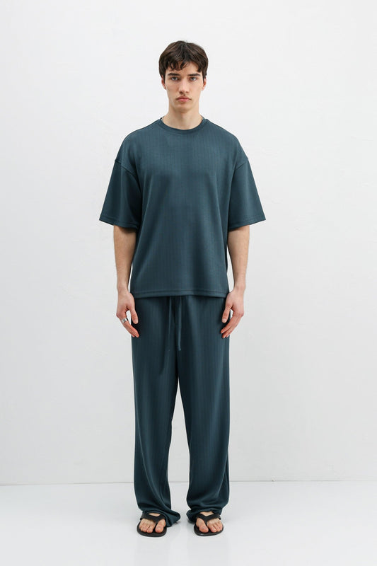 Oversized T-Shirt with Ribbed Texture