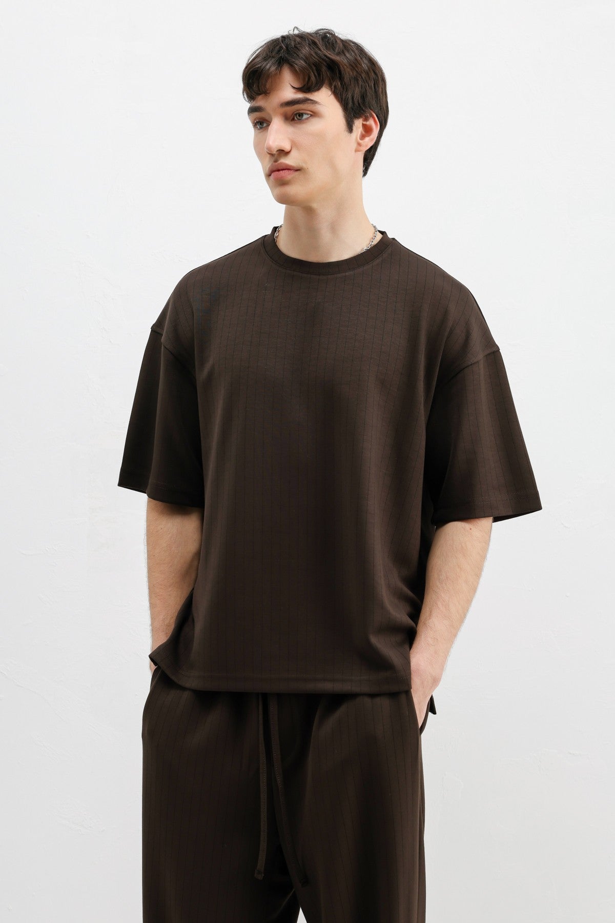 Oversized T-Shirt with Ribbed Texture