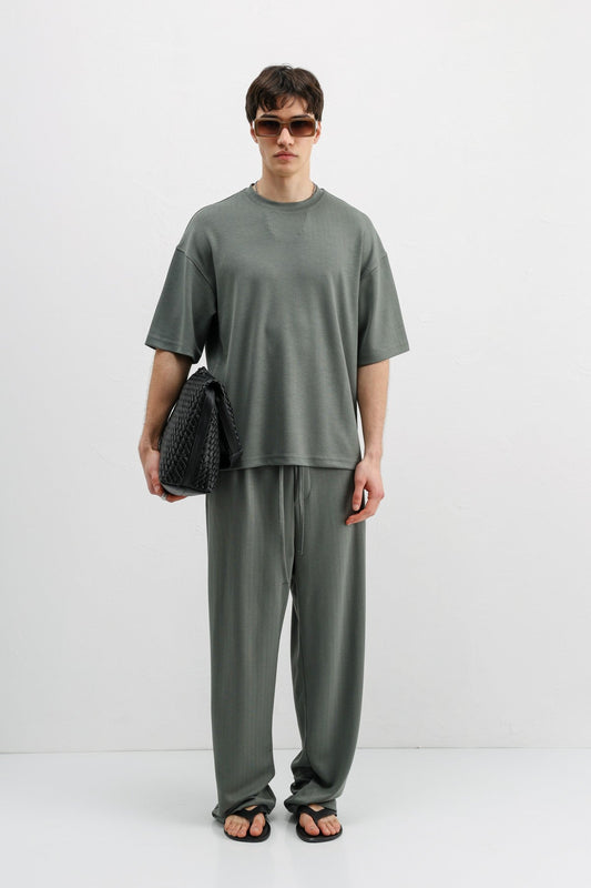 Oversized T-Shirt with Ribbed Texture